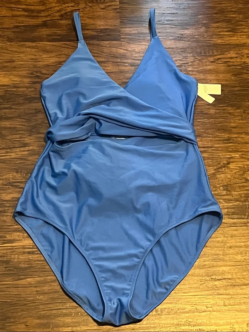 NWT Aerie Blue Wrap Full Coverage One-Piece Swimsuit Size LG
